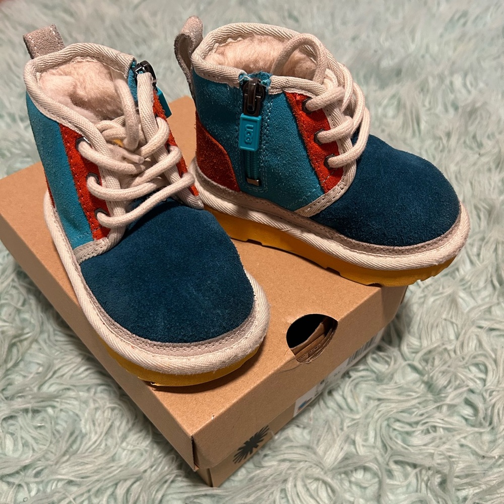 UGG Kids Boots in Blue, Red, and Brown